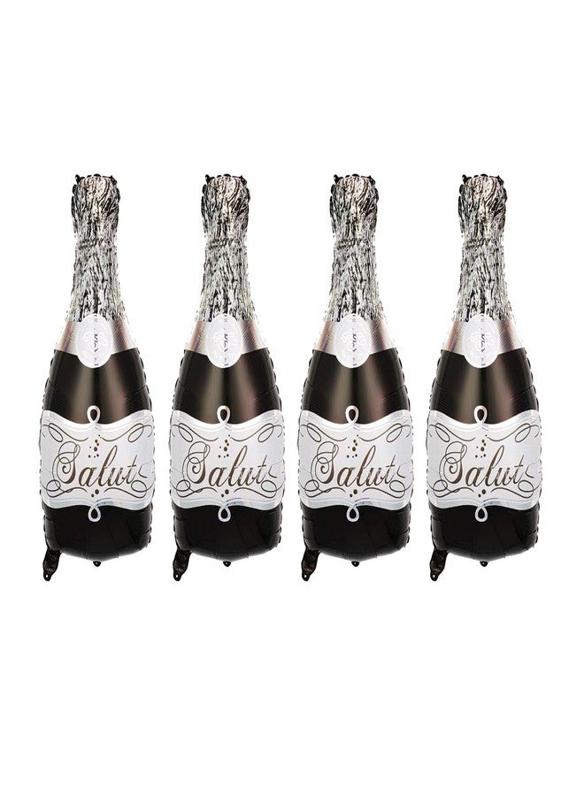 DYT 4PCS Black Champagne Bottle Mylar Balloons Salut Foil Aluminum Balloon Birthday Party Supplies Bab Shower Wedding Engagement Party Decorations - Image 1