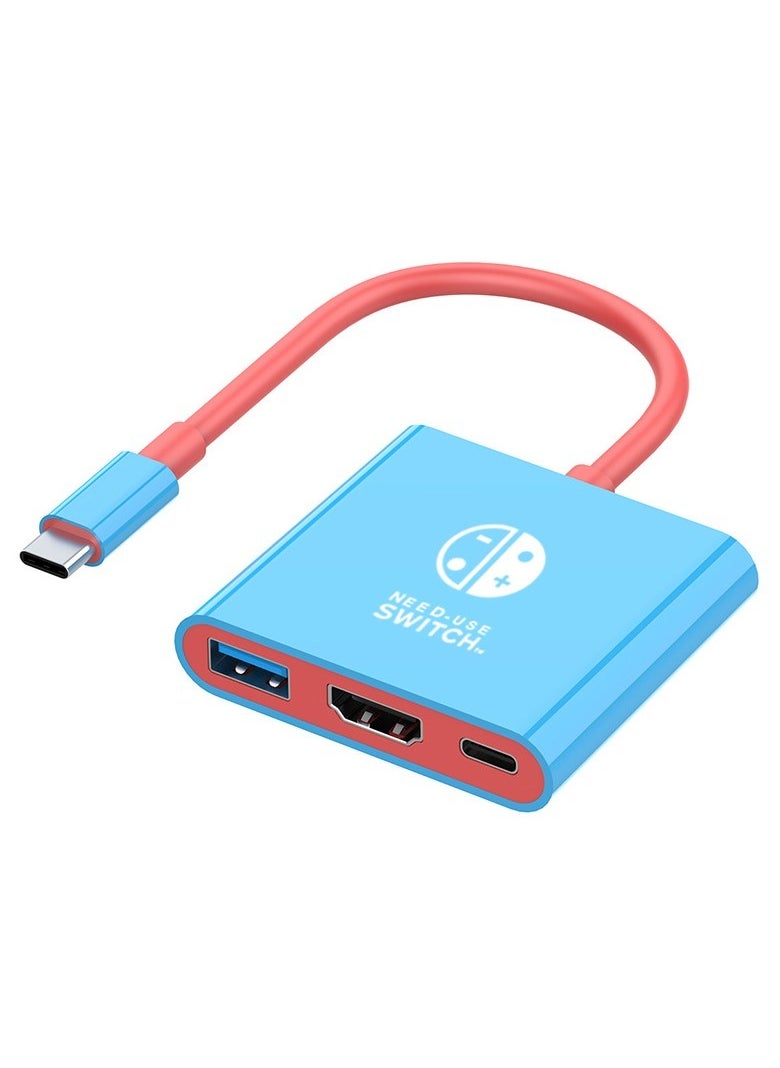 3 in 1 Nintendo Video Adapter for SWTCH/Notebook/Phone/Tablet, Typec to HDMI three in one hub expansion dock 4k video converter Nintendo Switch dock expansion dock Game console accessories  - Image 1