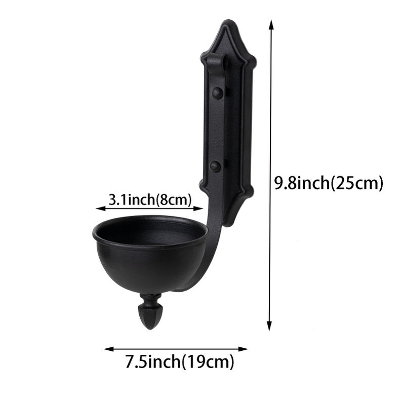 Aimto Wall Sconce Candle Holder Black Wall-Mount Metal Candle Holders Hanging Iron Wall Candle Sconce for Home,Living Room, Bathroom, Dining Room, Set of 2 - Image 4
