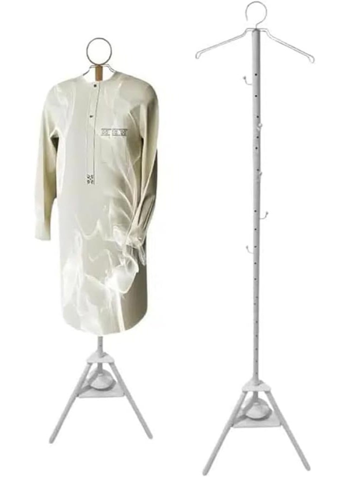 SHOPI Clothes Incense Burner Stand - 175cm long bakhoor burner stand hanger with cloth hooks and holes for steaming clothes (White)  - Image 1