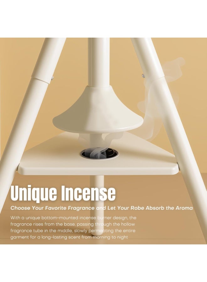 SHOPI Clothes Incense Burner Stand - 175cm long bakhoor burner stand hanger with cloth hooks and holes for steaming clothes (White)  - Image 3