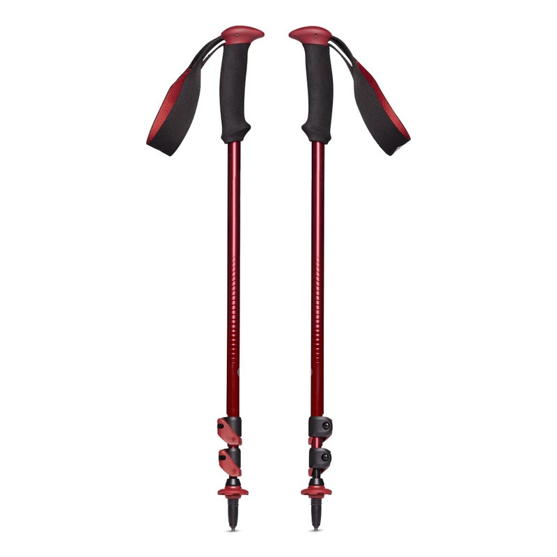 BLACK DIAMOND Trail Back Trekking Poles (Pair) | Durable Aluminum | FlickLock Adjustability | Comfortable Grips for Hiking & Backpacking | Dark Crimson