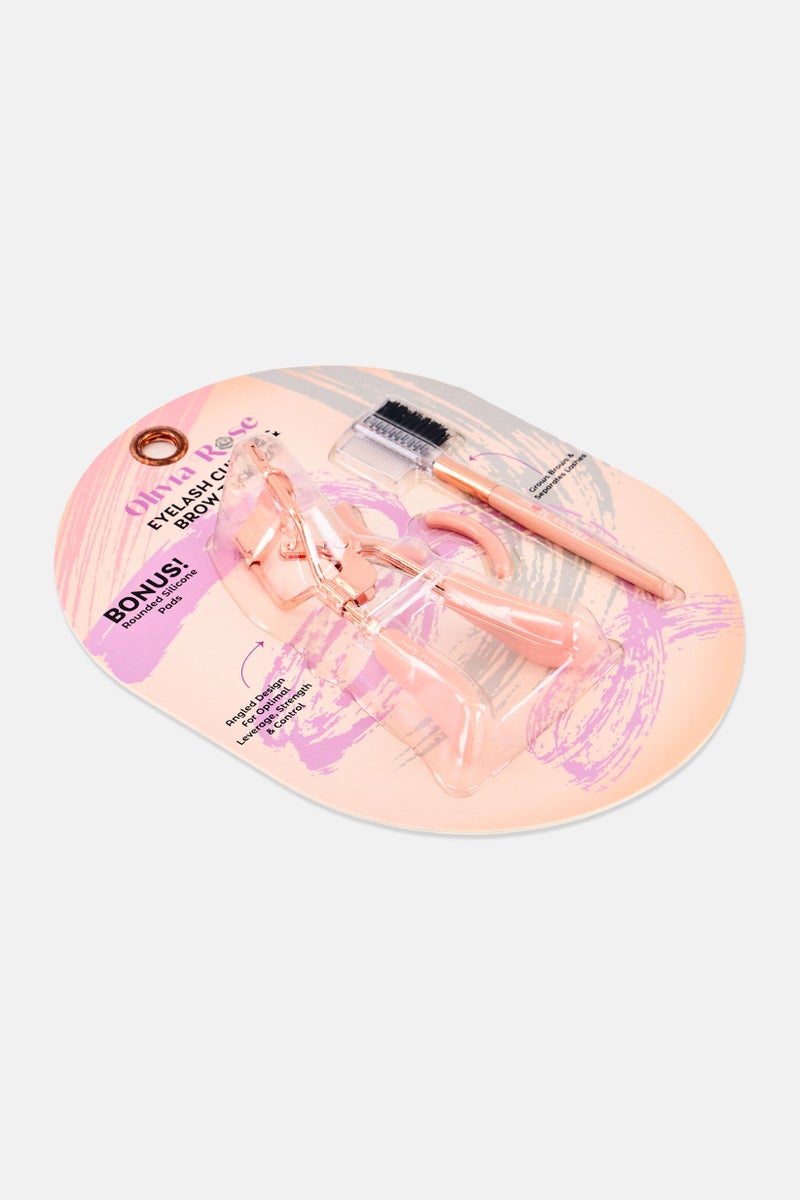 Olivia Rose Eyelash Curler And Brow Tool Kit, Peach - Image 2