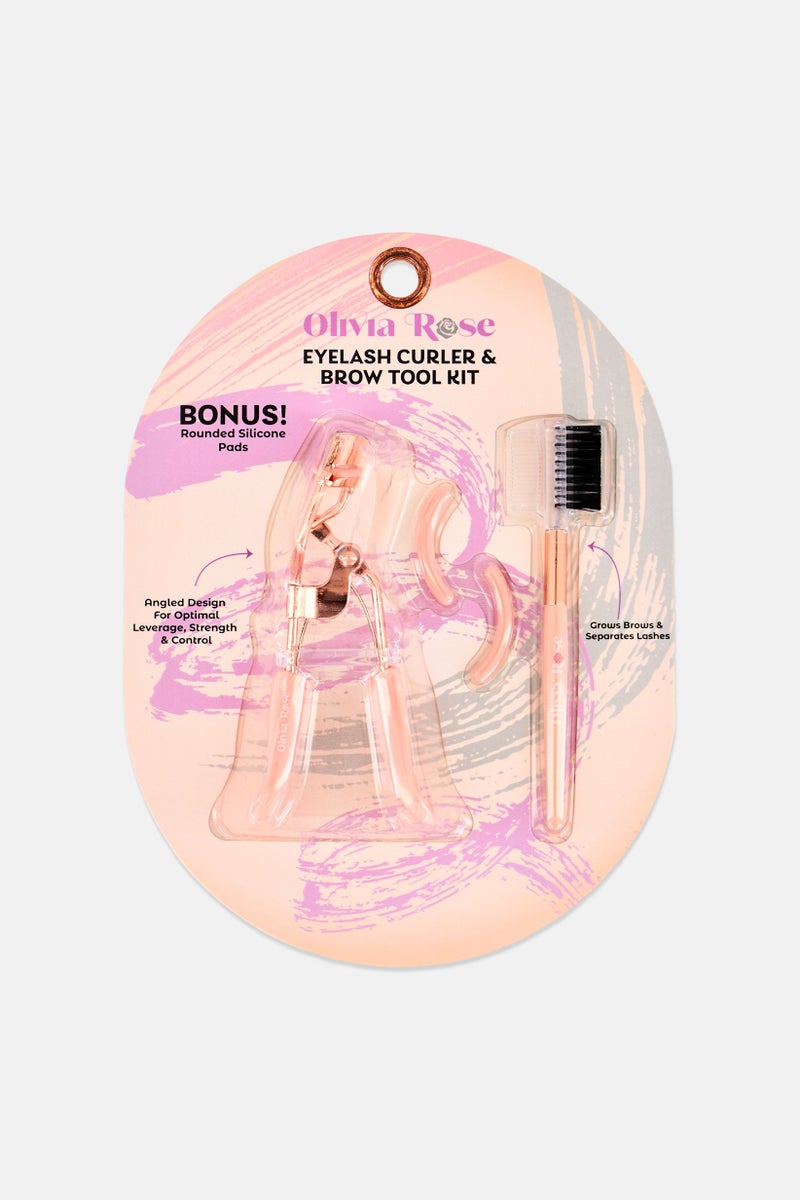 Olivia Rose Eyelash Curler And Brow Tool Kit, Peach - Image 1