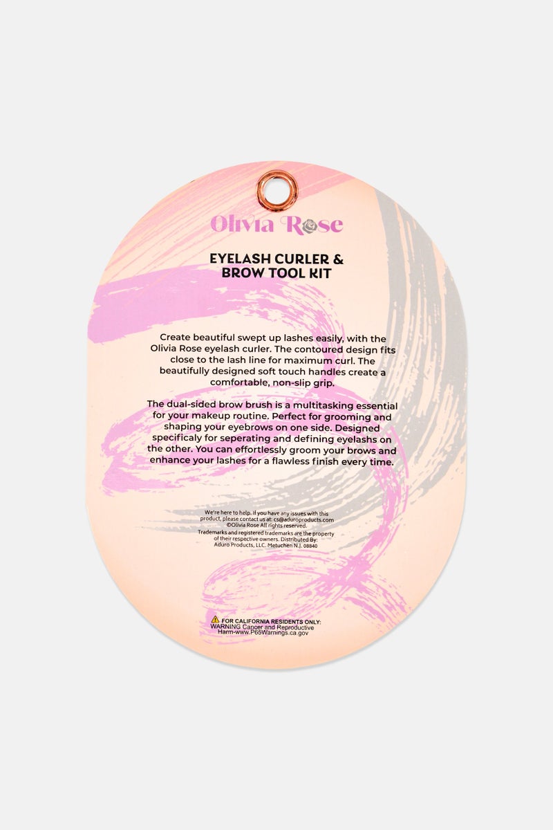 Olivia Rose Eyelash Curler And Brow Tool Kit, Peach - Image 3