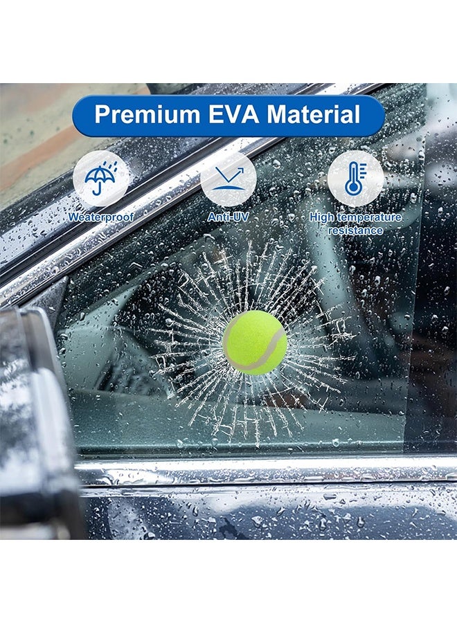 3D Prank Tricky Broken Glass Sticker Car Window Ball Hits Self Adhesive Funny Car Stickers (Tennis) - Image 2
