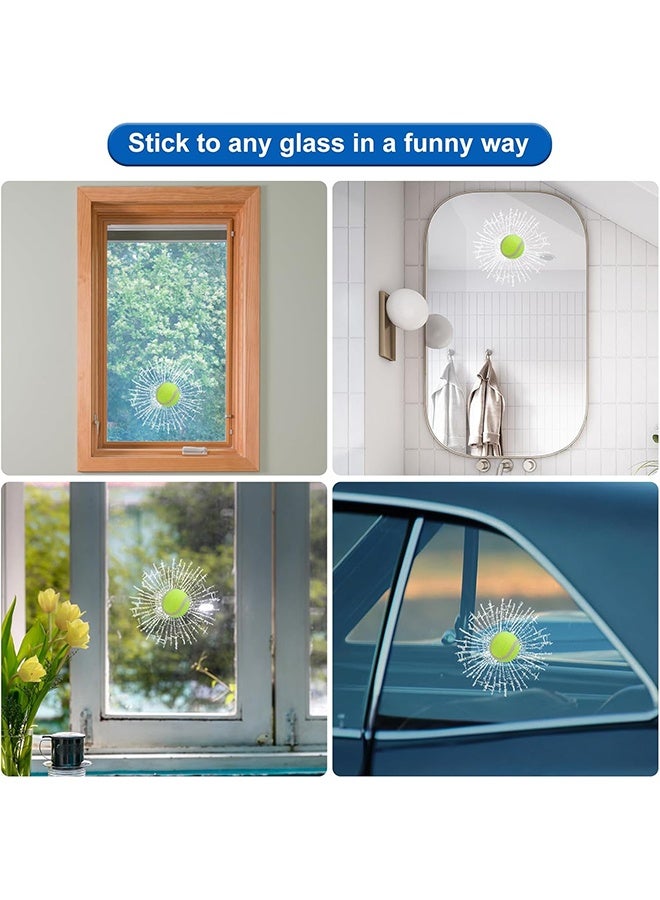 3D Prank Tricky Broken Glass Sticker Car Window Ball Hits Self Adhesive Funny Car Stickers (Tennis) - Image 5