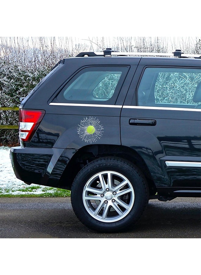 3D Prank Tricky Broken Glass Sticker Car Window Ball Hits Self Adhesive Funny Car Stickers (Tennis) - Image 3