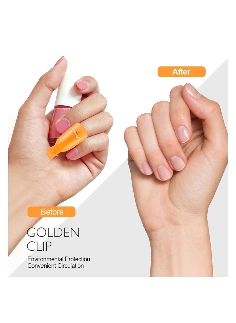NIBEMINENT Gel Polish Remover Clips, Cleaner Cap Clip Reusable Toenail and Finger Tool, Best Nail Kit for Professional Salon Personal Home Use 20 Pieces (Orange) - Image 2