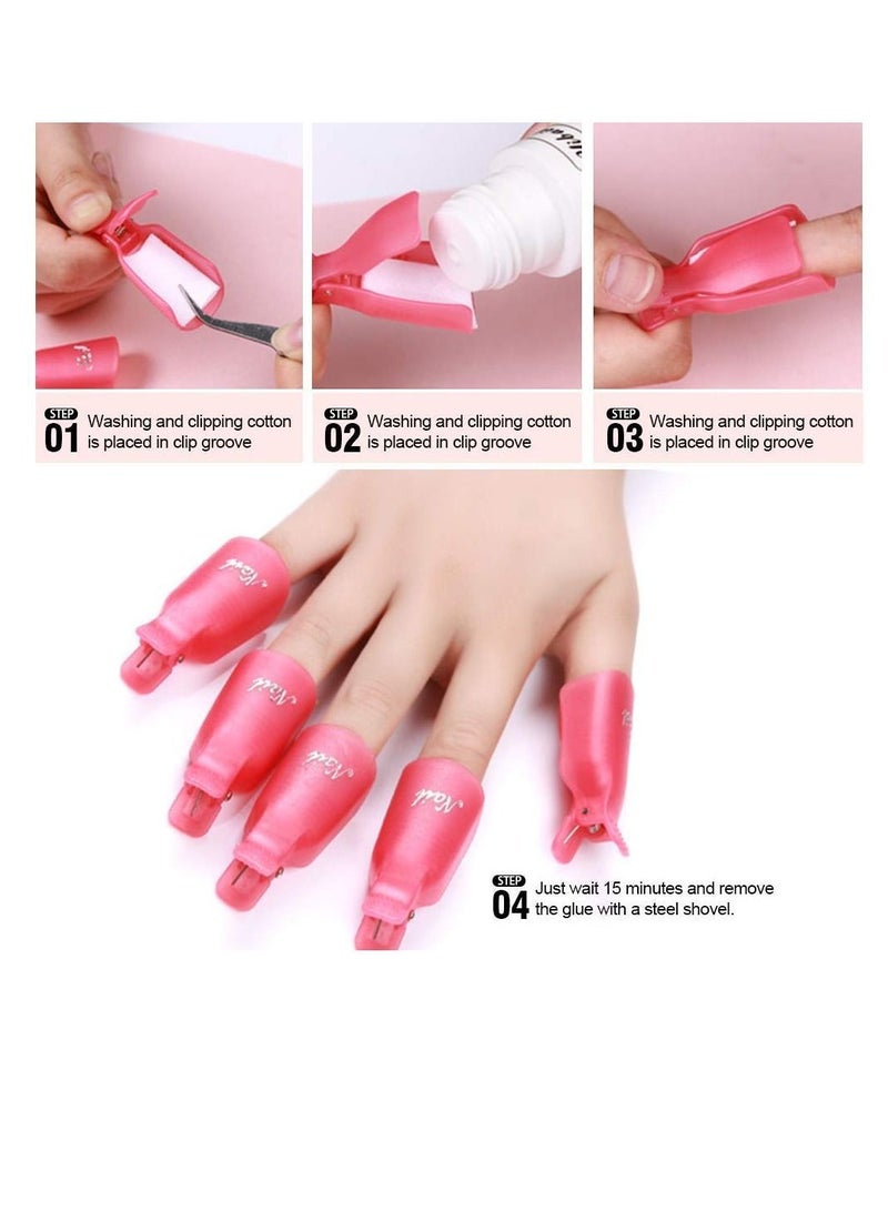 NIBEMINENT Gel Polish Remover Clips, Cleaner Cap Clip Reusable Toenail and Finger Tool, Best Nail Kit for Professional Salon Personal Home Use 20 Pieces (Orange) - Image 5