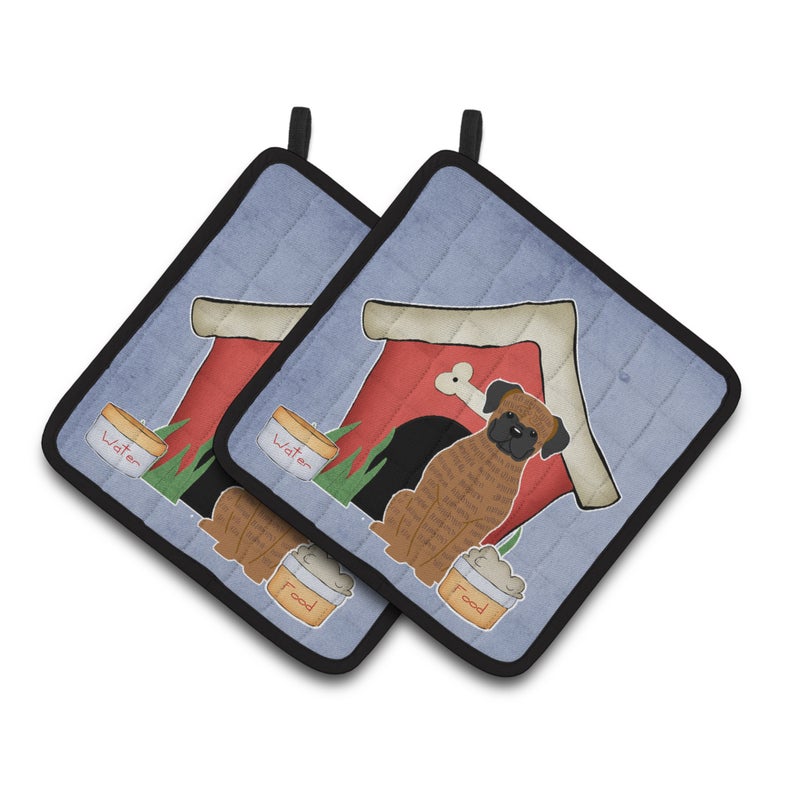 Caroline's Treasures ""Caroline's Treasures Dog House Collection Brindle Boxer Pair of Pot Holders BB2871PTHD  7.5HX7.5W  Multicolor"" 