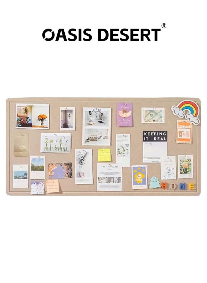 صحراء الواحة لوحة إعلانات قابلة للطي من اللباد، لوحة ديكور من اللباد، لوح من الخشب اللين كبديل للجدران، لوحة صور قابلة للطي، لوحة عرض ذاتية، لوحة مشاعر مع 20 دبوس ورد كإطار صورة مزخرف، مناسبة للمدرسة والمنزل والمطبخ وجدران المكتب. - Image 1