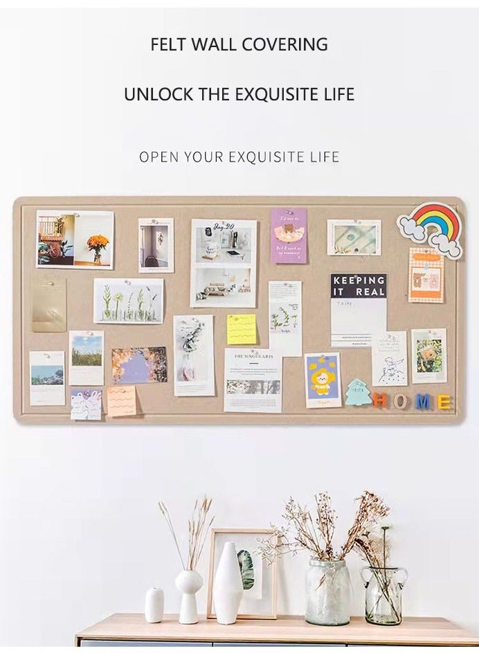 صحراء الواحة لوحة إعلانات قابلة للطي من اللباد، لوحة ديكور من اللباد، لوح من الخشب اللين كبديل للجدران، لوحة صور قابلة للطي، لوحة عرض ذاتية، لوحة مشاعر مع 20 دبوس ورد كإطار صورة مزخرف، مناسبة للمدرسة والمنزل والمطبخ وجدران المكتب. - Image 2