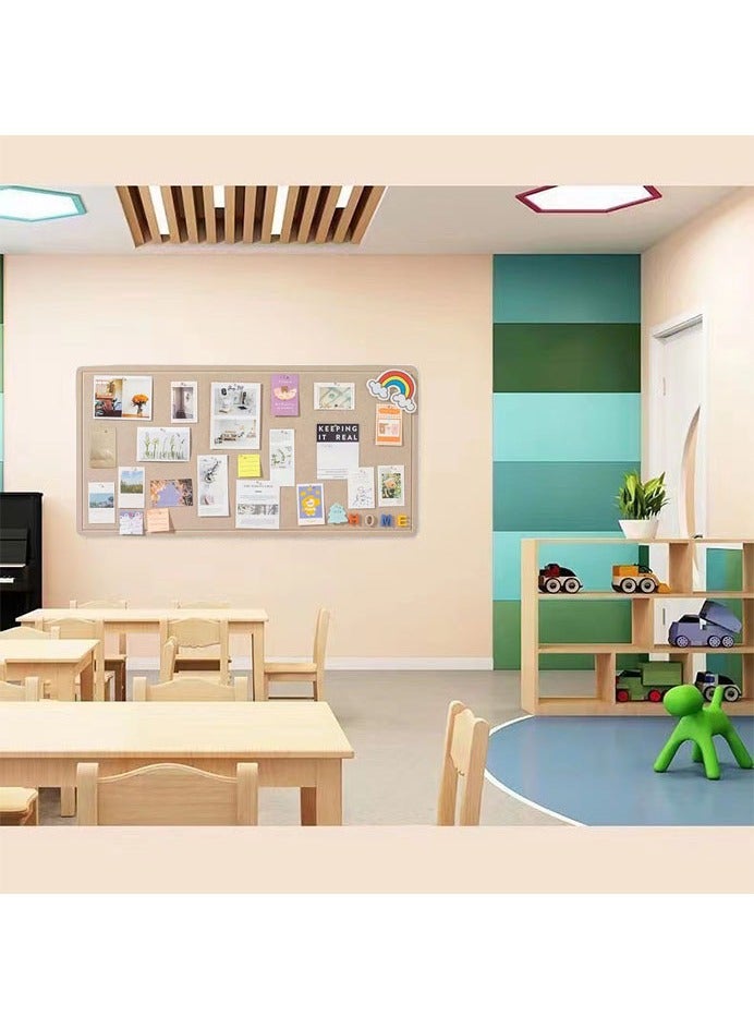 صحراء الواحة لوحة إعلانات قابلة للطي من اللباد، لوحة ديكور من اللباد، لوح من الخشب اللين كبديل للجدران، لوحة صور قابلة للطي، لوحة عرض ذاتية، لوحة مشاعر مع 20 دبوس ورد كإطار صورة مزخرف، مناسبة للمدرسة والمنزل والمطبخ وجدران المكتب. - Image 4