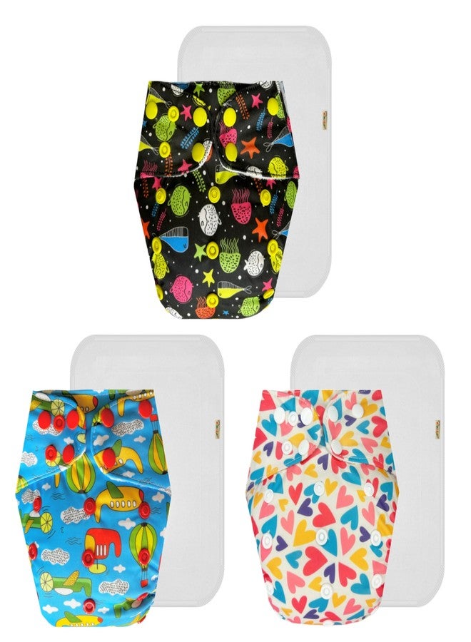 حفاضات دمبلدو القماشية الممتازة مع حشوة قطنية (عبوة من 3) | ملائمة تمامًا | مانعة للتسرب | سريعة الجفاف | مناسبة للارتداء طوال اليوم | من 3 أشهر إلى 3 سنوات | للجنسين - Image 1