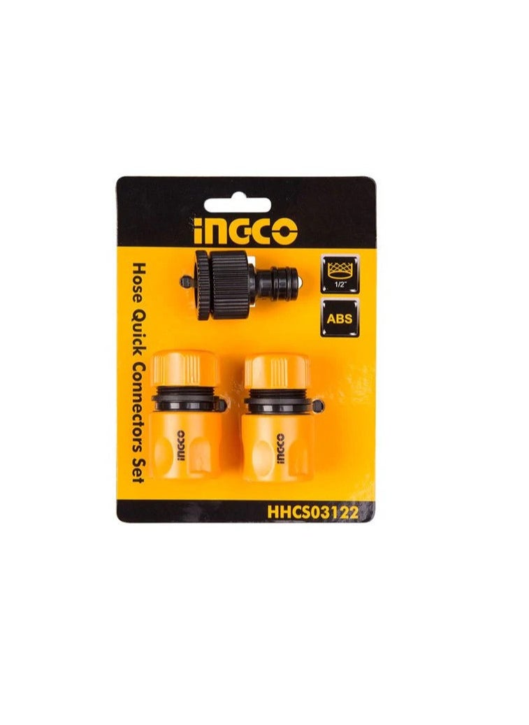 INGCO Garden Hose Quick Connector Set, 3 Pieces, Plastic, HHCS03122  - Image 2