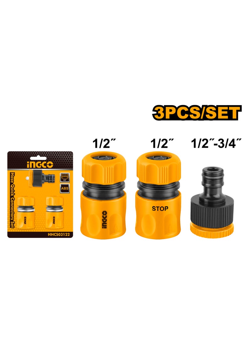 INGCO Garden Hose Quick Connector Set, 3 Pieces, Plastic, HHCS03122  - Image 3