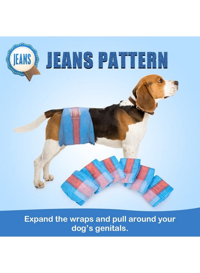 دونو حفاضات الكلاب التي تستخدم لمرة واحدة من الجينز للذكور من الكلاب، حفاضات ناعمة فائقة الامتصاص للحيوانات الأليفة، لفافات الكلاب للجراء الذكور، 26 قطعة حماية من التسرب والتبول السريع أو سلس البول - Image 5