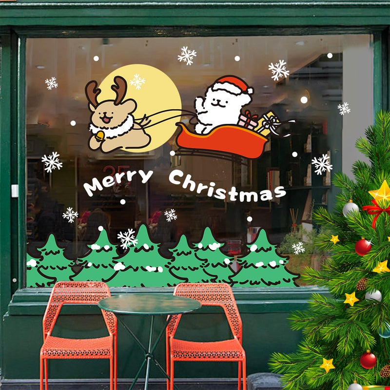 2026 New Year Decoration Electrostatic Window Stickers Glass Stickers Uv Christmas Window Stickers Line Puppy Arrangement Stickers - Image 3