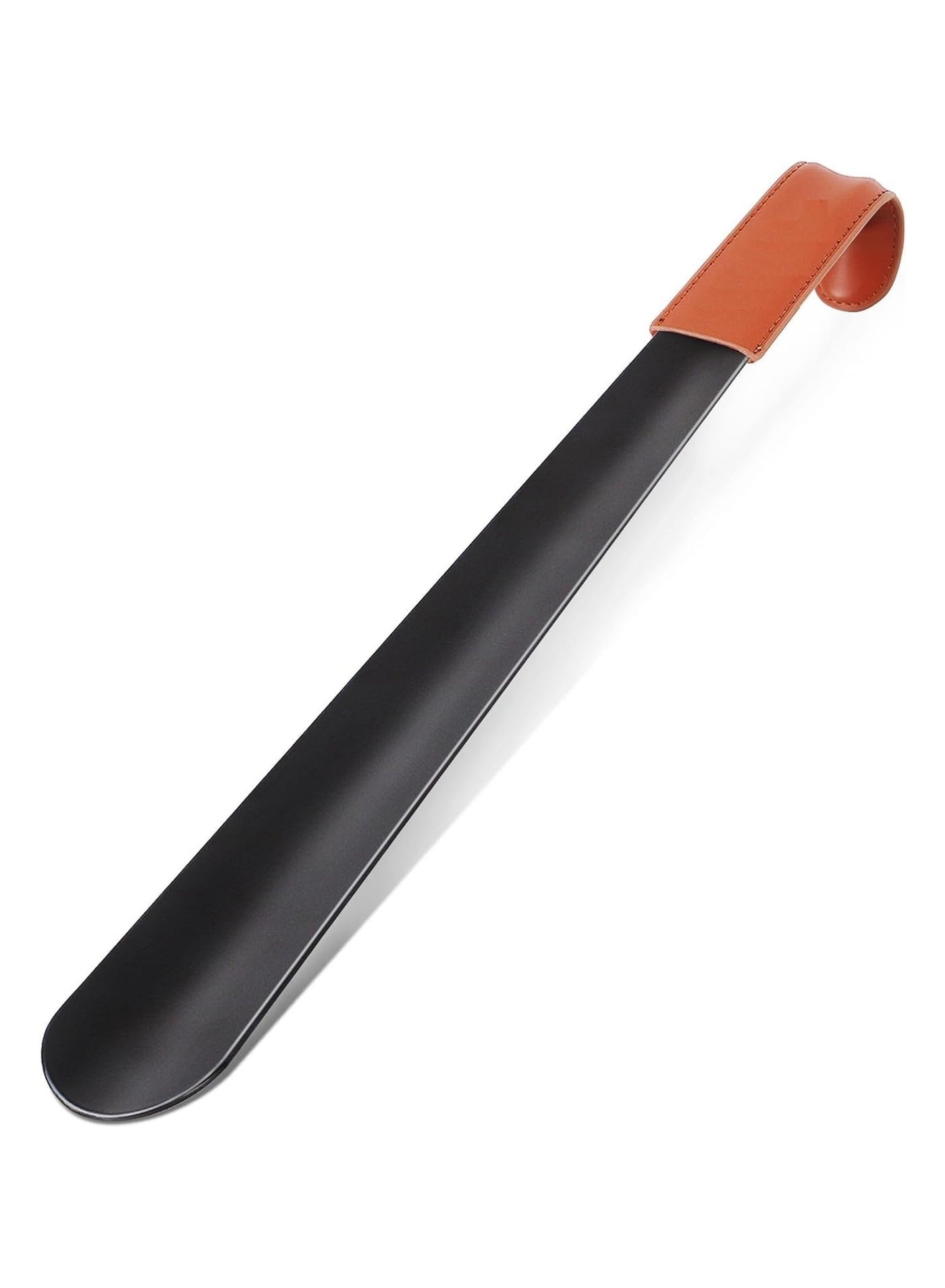 Long Handled Shoe Horn, 16.5inch Stainless Steel Metal Shoehorn with Leather Strap,Travel Shoe Lifter Shoes Helper Shoe Stick Spoon 42cm for Men Women Kids