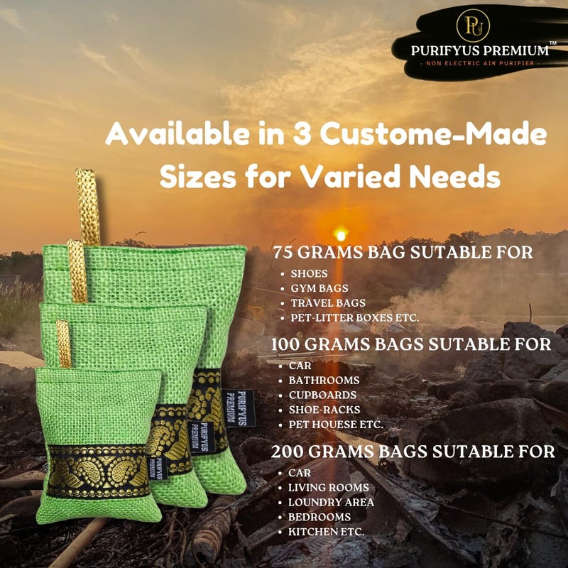 Purifyus Premium Purifyus Premium Green200 GramActivated Carbon Air Purifying Bag GranuleNatural Odor Absorber For Clean And Fresh Indoor Air - Image 5