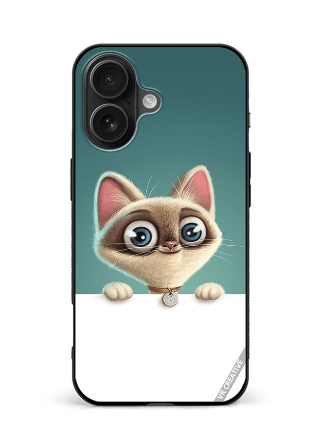 VR CREATIVE Protective Case Cover For Apple iPhone 16 Cute Cat Design Multicolour