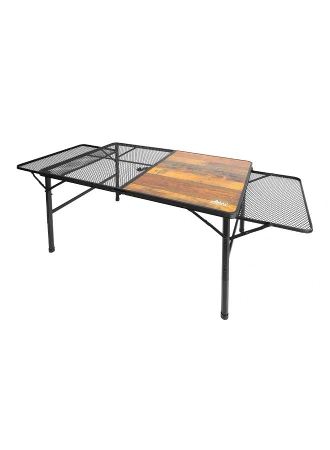 ALGHAFA Foldable Camping Table with Shelves – Portable Outdoor Kitchen Table – Double Storage Picnic Table – ALGHAFA - Image 4