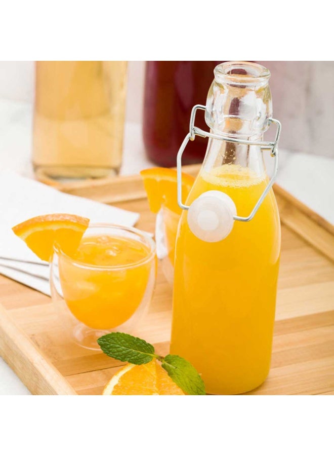 Restaurantware 9 Ounce Swing Top Glass Bottles, 10 Airtight Seal Glass Bottles With Swing Top Lids - Small, Resealable, Clear Glass Hinge Top Glass Bottles, For Sodas, Kombuchas, Juices - Image 3