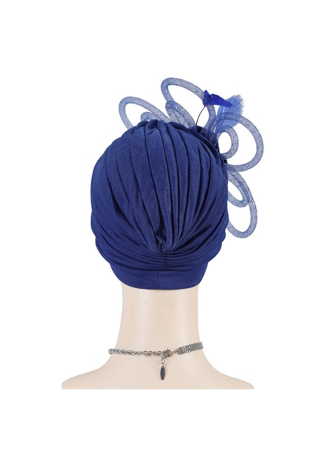 Laravel Women's Fashion Elegant Ladies' Wedding Dinner Hot Diamond Heavy Islamic Arab Hijab Undercap Elastic Turban Hat Headscarf Hat Ramadan Gift Holiday Gift Box - White  - Image 5
