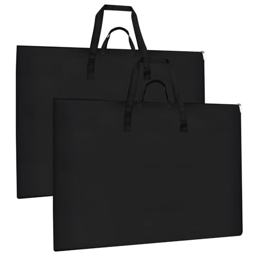 ZKOO 24 x 36 Inch Art Portfolio Bag Large Size Art Case Light Weight Waterproof Poster Board Storage Bag Studio Portfolio Tote for Artwork Poster Sketch Drawing Canvas Black 2 Pack - Image 1