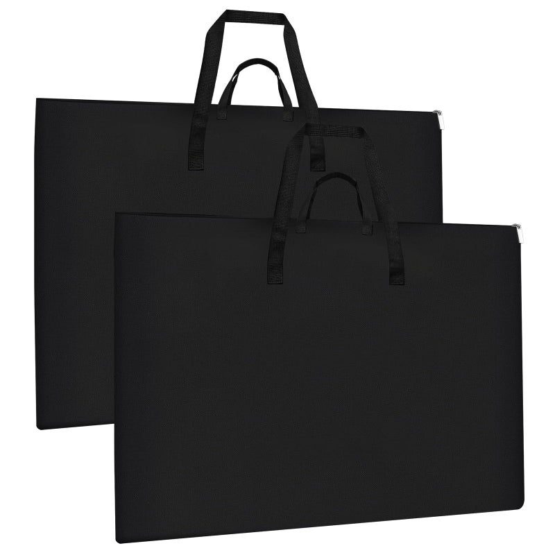 ZKOO 24 x 36 Inch Art Portfolio Bag Large Size Art Case Light Weight Waterproof Poster Board Storage Bag Studio Portfolio Tote for Artwork Poster Sketch Drawing Canvas Black 2 Pack - Image 2
