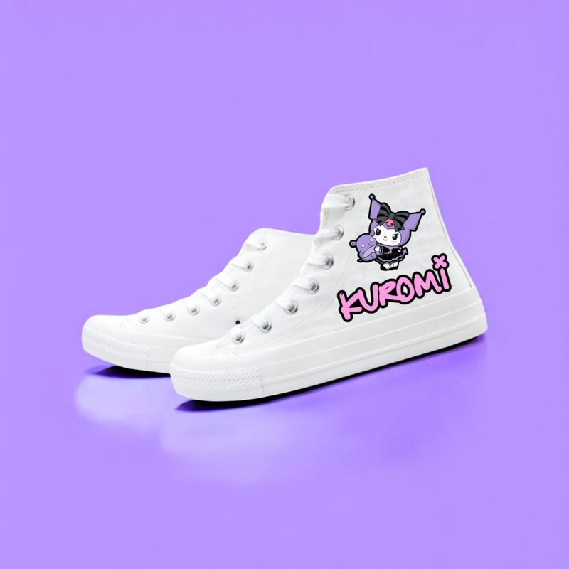 Amazoon Desing New Sweet Pink Written Kuromililik Printed Sneaker Girls Sports Shoes  - Image 1