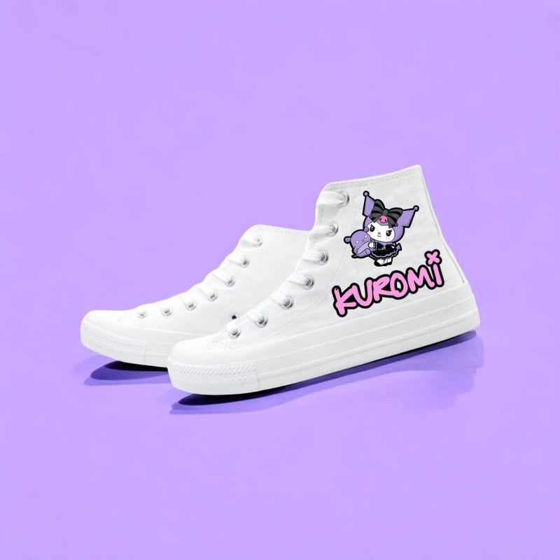Amazoon Desing New Sweet Pink Written Kuromililik Printed Sneaker Girls Sports Shoes  - Image 2