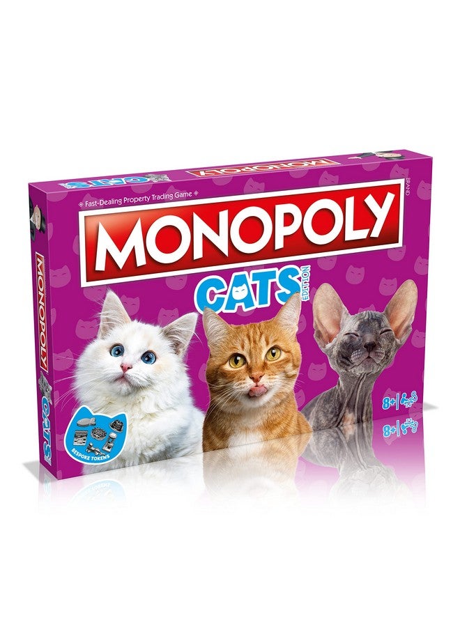 Winning Moves Cats Monopoly Board Game English Edition, Play with Your Favourite felines with Bespoke Tokens and Trade Your Way to Success, Fun Family Board Game for Ages 8 and up - Image 1
