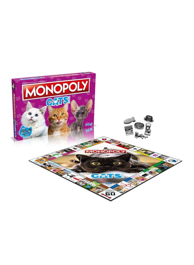 Winning Moves Cats Monopoly Board Game English Edition, Play with Your Favourite felines with Bespoke Tokens and Trade Your Way to Success, Fun Family Board Game for Ages 8 and up - Image 3