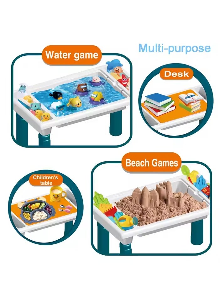 114-Piece Kids Activity Table - Building Blocks, Play, Storage, and Learning in One