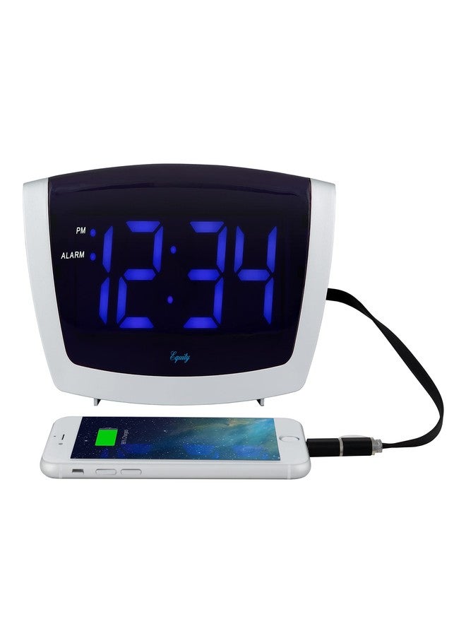 La Crosse Technology Equity 75904 LED Blue Digit Alarm Clock with USB Charging Port, Black - Image 3