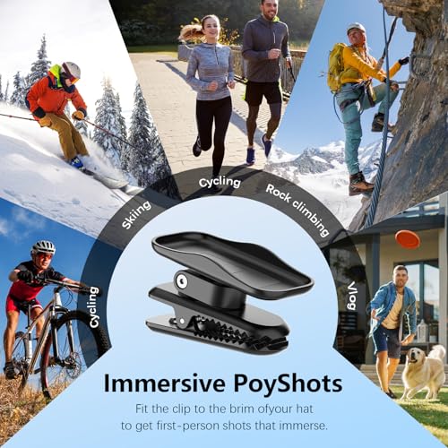 AMAZEAR Backpack Clip Mount for DJI Osmo Nano/Xtra Atto Accessories, 360° Adjustable Hat Holder with Strong Grip, Quick Magnetic Connection, Lightweight for Vlogging, Travel, Outdoor Shooting, Black - Image 4