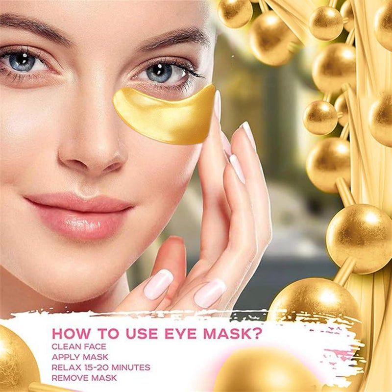 Jakuva 30 Pairs Eye Patches, Under Eye Patches for Dark Circles and Puffy Eyes, Reduce Wrinkles, Collagen Eye Mask Skincare Eye Pads for Moisturizing, Hydrating,24K Gold - Image 2