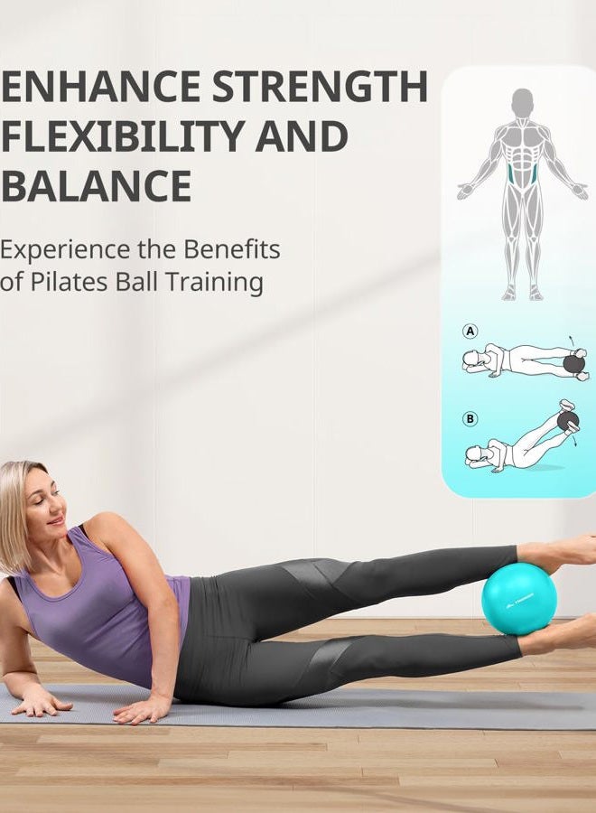 Trideer Pilates Ball 9 Inch with Pump, Core Ball, Mini Pilates Ball for Physical Therapy, Small Exercise Ball Between Knees, Small Workout Ball for Barre, Yoga, Stability, Workout, Office&Home Gym - Image 2