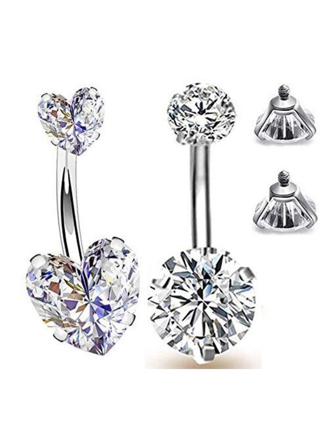 YEELONG Surgical Steel Belly Button Rings CZ Belly Rings Navel Rings Piercing Jewelry - Image 1
