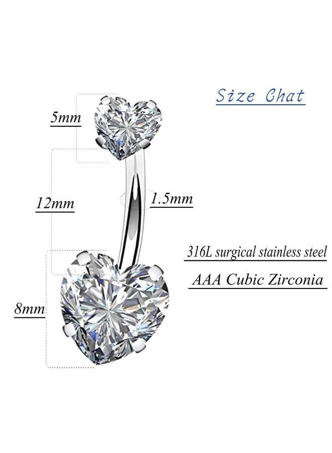 YEELONG Surgical Steel Belly Button Rings CZ Belly Rings Navel Rings Piercing Jewelry - Image 2