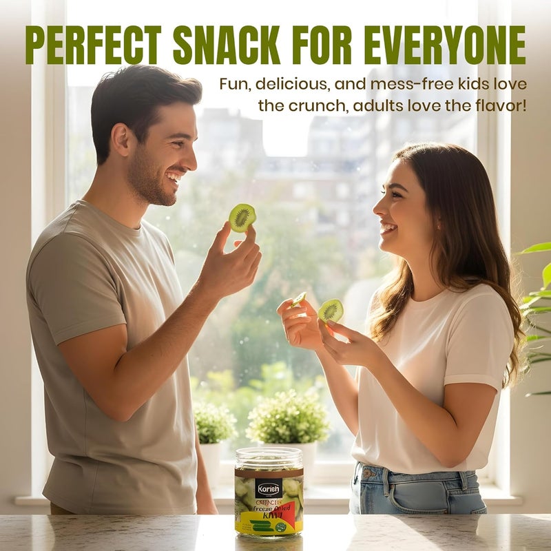 Karish Crunchy Bites Freeze-Dried Kiwi Snacks - 100% Real Frozen Fruit - Light, Crispy & Healthy Go-To Snack - No Added Sugar - 45 g - Image 4