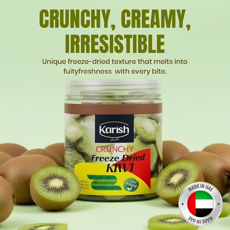 Karish Crunchy Bites Freeze-Dried Kiwi Snacks - 100% Real Frozen Fruit - Light, Crispy & Healthy Go-To Snack - No Added Sugar - 45 g - Image 3
