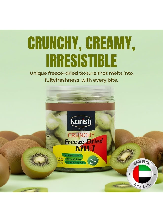 Karish Crunchy Bites Freeze-Dried Kiwi Snacks - 100% Real Frozen Fruit - Light, Crispy & Healthy Go-To Snack - No Added Sugar - 45 g - Image 2