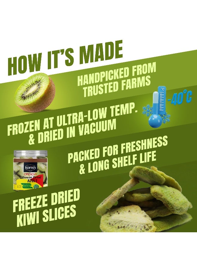 Karish Crunchy Bites Freeze-Dried Kiwi Snacks - 100% Real Frozen Fruit - Light, Crispy & Healthy Go-To Snack - No Added Sugar - 45 g - Image 5