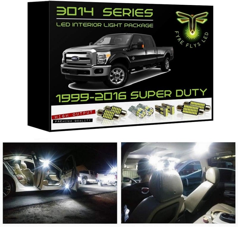 Fyre Flys LED Interior Light Package for 1999-2016 Ford F250 F350 Super Duty - 14 Piece 6000K SMD Kit - Image 1