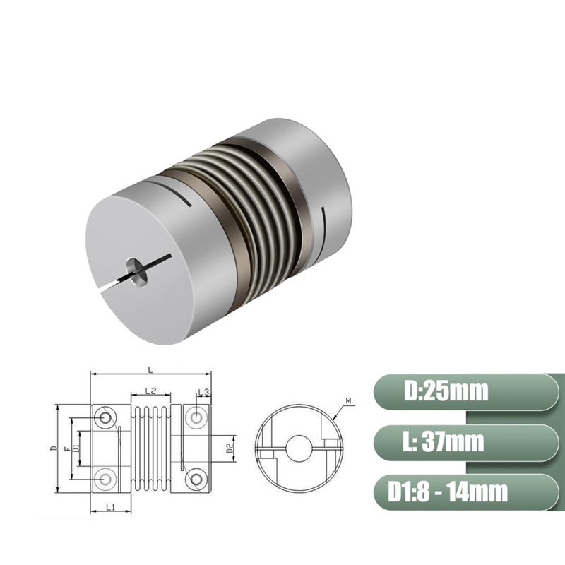 Aluminium Alloy Corrugated Coupling 6X6 35mm For Stepper Motor Shaft 3D Printer - Image 3