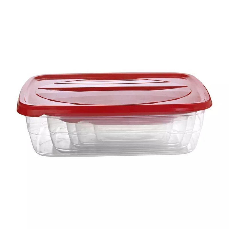 WROPZO Rectangular Plastic Food Storage Container with Air Tight Lid Kitchen Food Container Meat Box Fridge and Freezer Storage Boxes Bowl 225ml 325ml 650ml 1250ml 2200ml 3500ml 6 Pcs Clear - Image 3