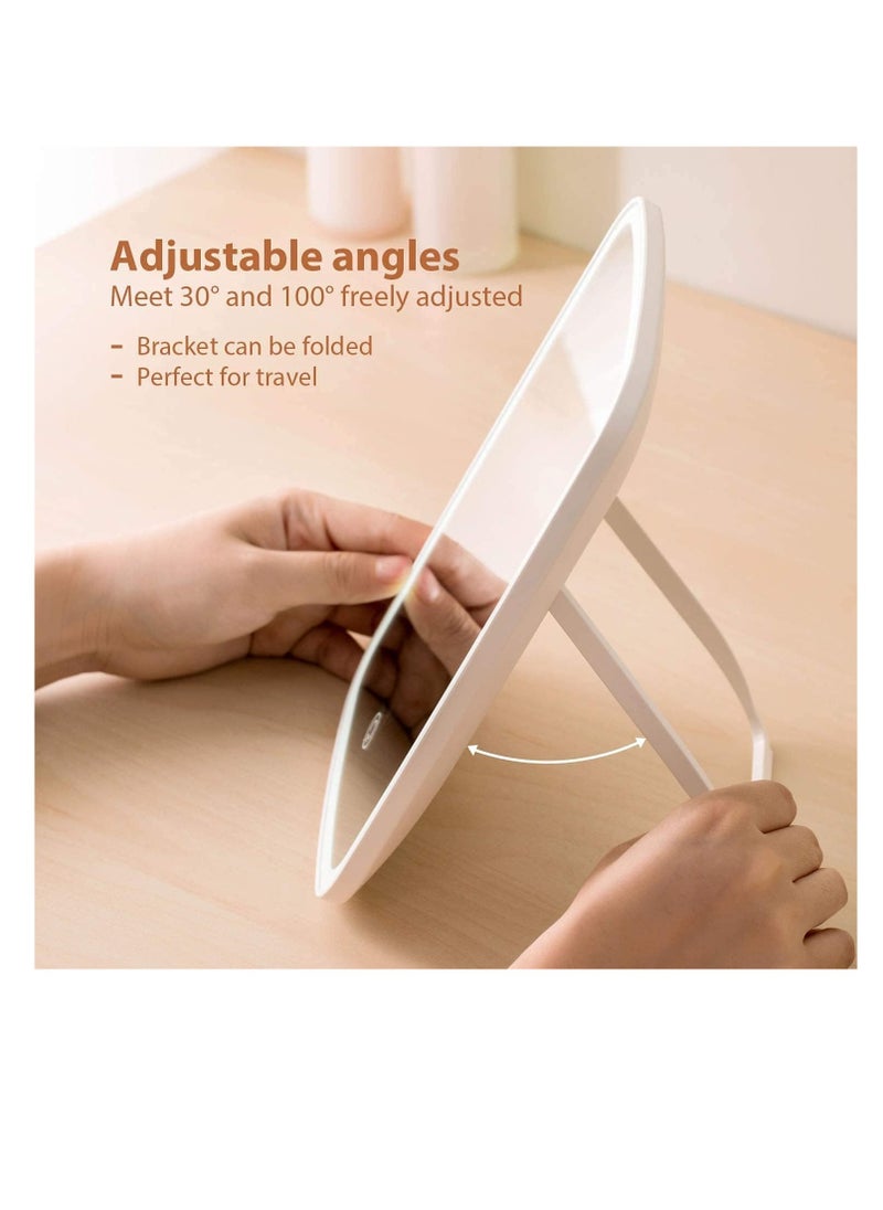 Cool Baby Style COOLBABY Travel Makeup Vanity Mirror with, Portable Lighted Makeup Beauty Mirror, 3 Color Lighting, Dimmable Touch Screen, Tabletop LED Folding Cosmetic Mirror with Lights  - Image 2